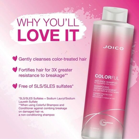 JOICO Colorful Anti-Fade Shampoo | Preserve Hair Color | For Color-Treated Hair - Picture 1 of 4